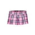 Mini-jupe plissée rose clair vif style Ecossais