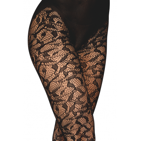 Collant fantaisie noir avec imprimé culotte - DG0529BLK