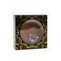 Paire de cache-tétons piercing barre demi-anneau faux diamant peau foncée - XP008F