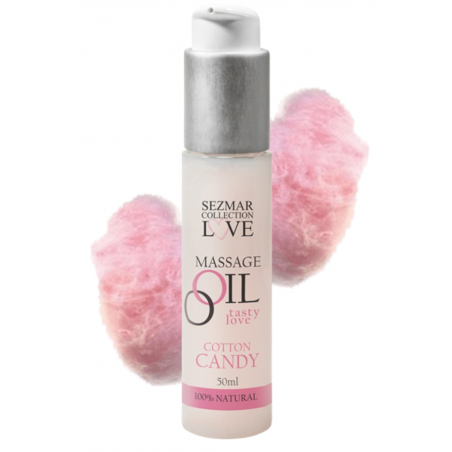 Huile de massage comestible Barbe à papa 50ml
