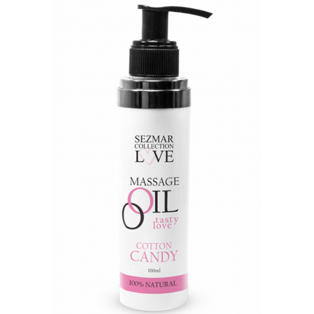 Huile de massage comestible Barbe à papa 100% naturelle 100ml