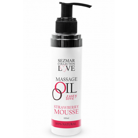 Huile de massage comestible mousse de fraise 100% naturelle 100ml