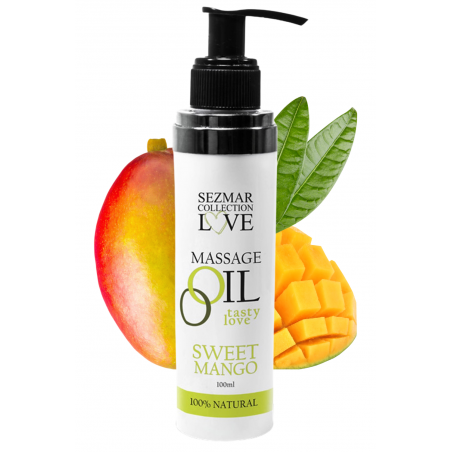 Huile de massage comestible mangue 100% naturelle 100ml