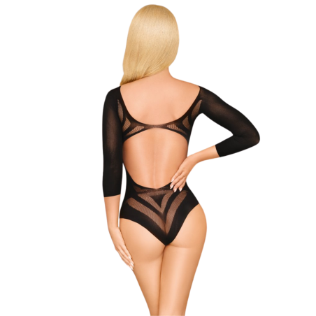 Body noir avec manche trois quart et dos nu