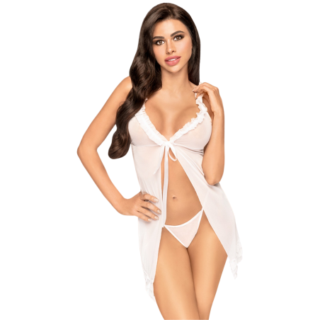 Babydoll et string assorti Blanc After sunset