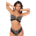 Bikini Bandeau Léopard avec Dentelle - MAL67106LEOP