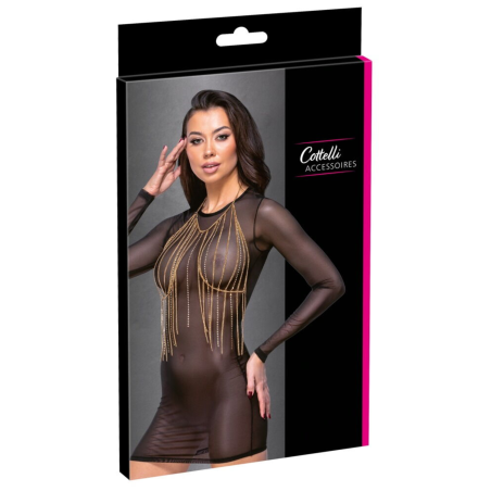 Top bijou doré à chaînes  strass - R24505266001