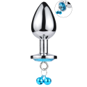 Plug bijou aluminium bleu avec clochettes Taille M