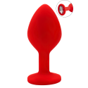Plug anal rouge médium avec bijou strass