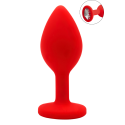 Plug anal rouge small avec bijou strass