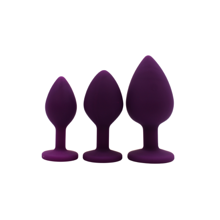Plug anal violet médium avec bijou strass