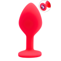 Plug anal rose médium avec bijou strass