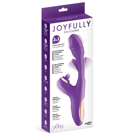 Vibromasseur rabbit 3-en-1 avec tapotements Joyfully - CC531056020120