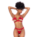 Ensemble 2 pièces Mapalé bonnets ouverts avec nœuds - MAL8901RED
