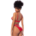 Ensemble 2 pièces Mapalé bonnets ouverts avec nœuds - MAL8901RED