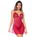 Babydoll Mapalé romantique avec string - MAL7620RED
