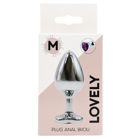 Plug bijou en aluminium bijou coeur violet Medium