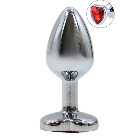 Plug bijou coeur en aluminium bijou rouge Small
