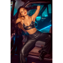 Ensemble lingerie noir effet wetlook avec découpes – Mapalé