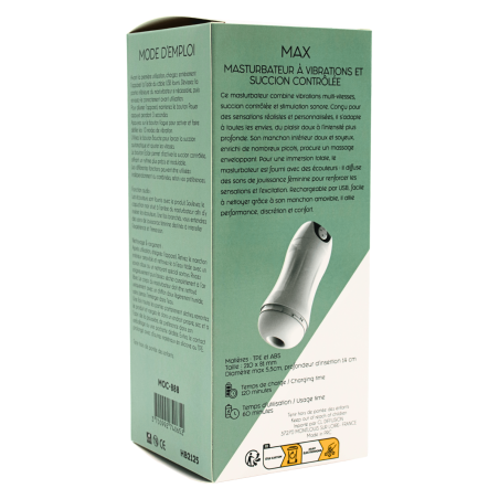 MAX – Masturbateur à Vibrations  Succion Contrôlée USB