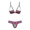 Tulia Ensemble ouvert 2 pcs - Noir et Fuchsia