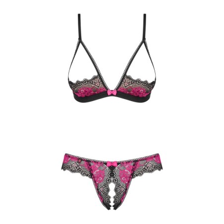 Tulia Ensemble ouvert 2 pcs - Noir et Fuchsia