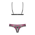 Tulia Ensemble ouvert 2 pcs - Noir et Fuchsia