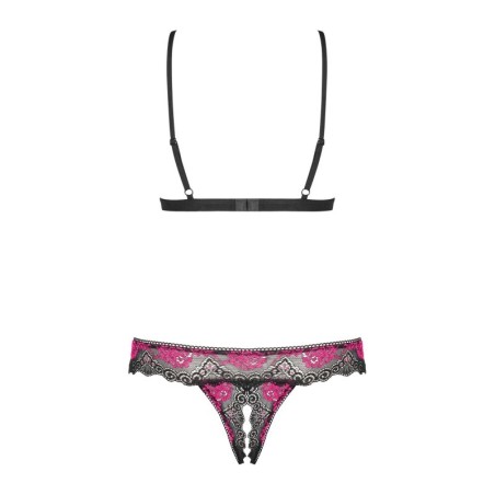 Tulia Ensemble ouvert 2 pcs - Noir et Fuchsia