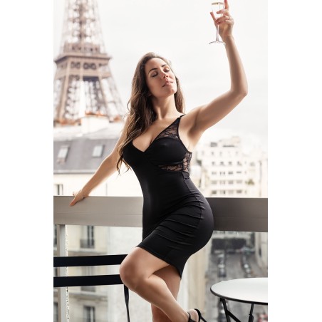 Robe courte noire à bretelles Victoria