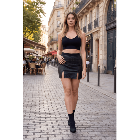 Jupe courte noir Stella - LSL3-SBLK