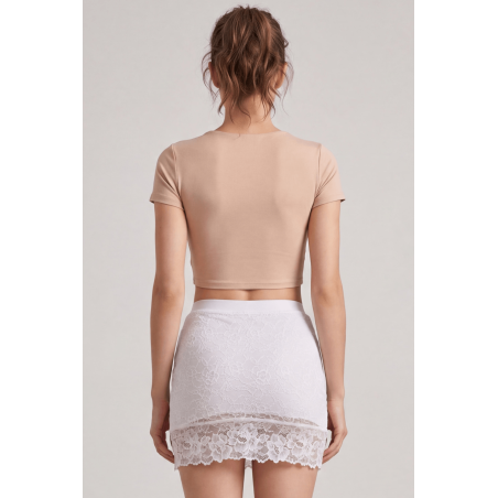 Jupe courte blanche Camélia - LSK2-SWHT