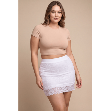 Jupe courte blanche Camélia - LSK2-SWHT