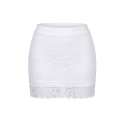Jupe courte blanche Camélia - LSK2-SWHT