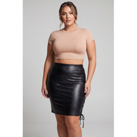Jupe longue similicuir noir Paloma