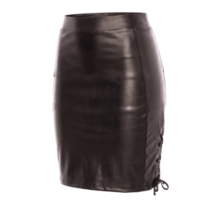 Jupe longue similicuir noir Paloma