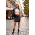 Jupe longue similicuir noir Paloma