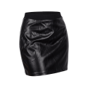 Jupe courte similicuir noir Paula
