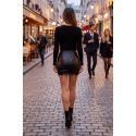 Jupe courte similicuir noir Paula
