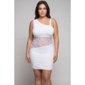 Robe blanche asymétrique avec dentelle - Paola