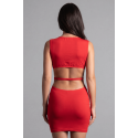 Robe rouge large décollectée - Olivia