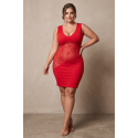 Robe rouge large décollectée - Olivia