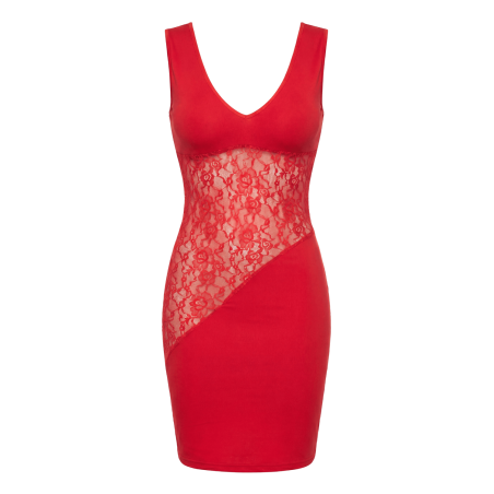 Robe rouge large décollectée - Olivia