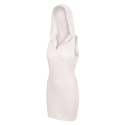 Robe blanche sensuelle avec capuche et bandeau poitrine - Adriana