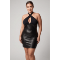Robe noire similicuir - Margot