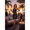 Robe noire similicuir - Margot