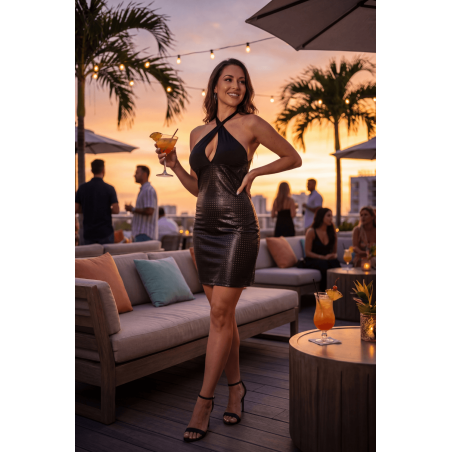 Robe noire similicuir - Margot