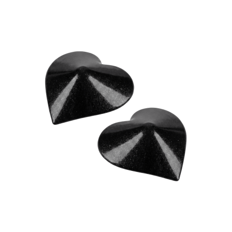 Caches-tétons coeur Métal noir