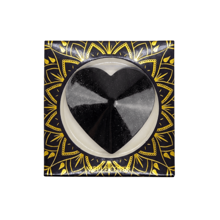 Caches-tétons coeur Métal noir