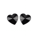 Caches-tétons coeur Métal noir