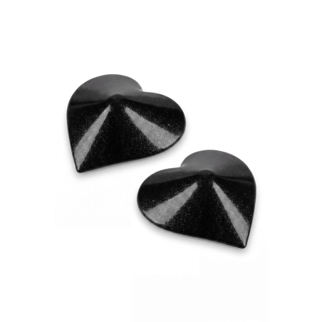 Caches-tétons coeur Métal noir